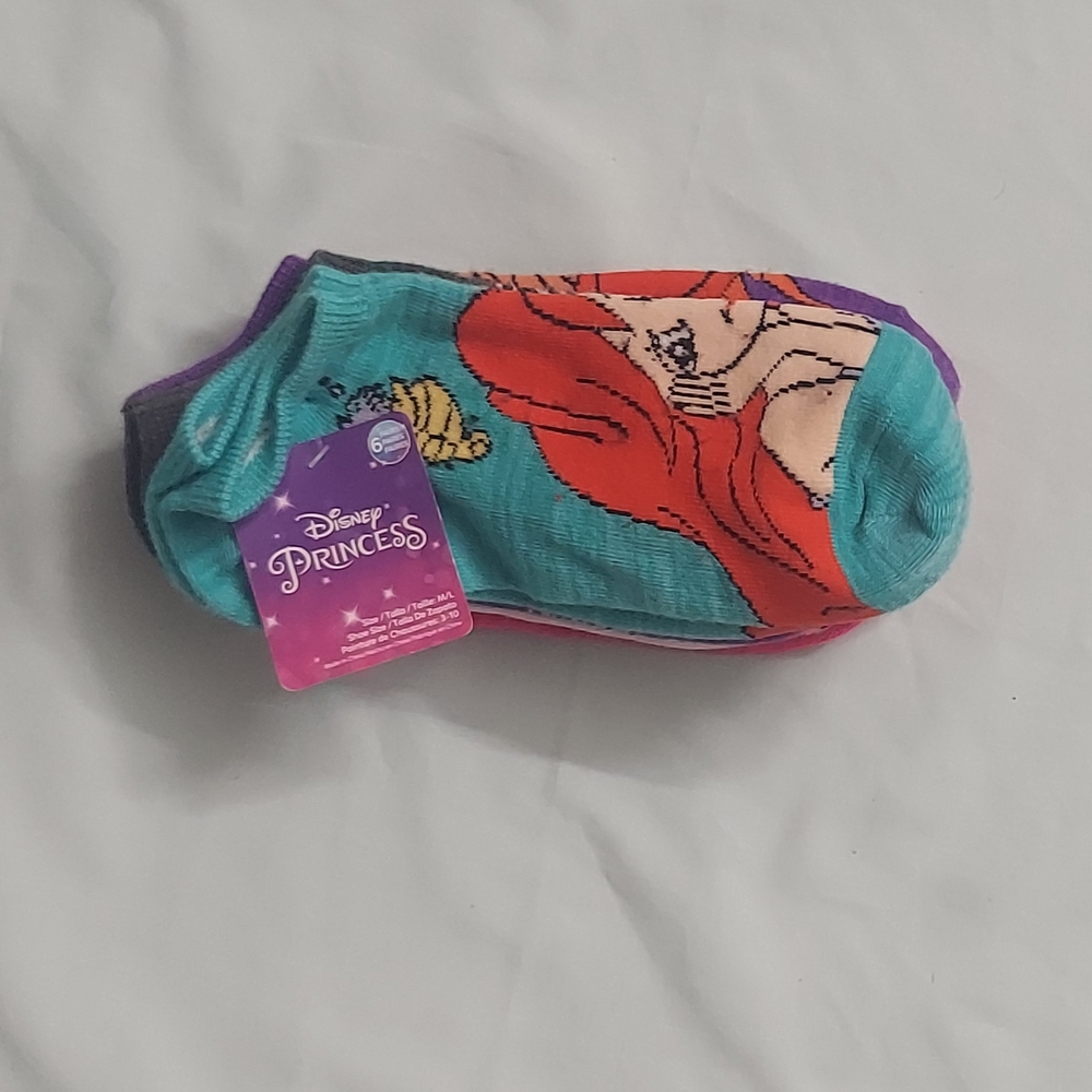 Disney Ariel Low-Cut Socks in Turquoise, Red & Purple